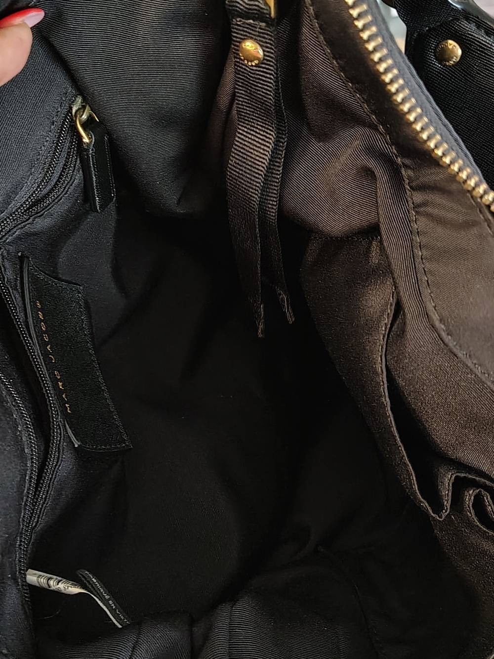 Marc Jacobs Black Men's Shoulder Bag with Gold Hardware